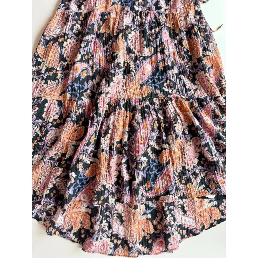 MINKPINK Celestia Floral Paisley Plisse Pleated Boho Peasant Midi Dress, Size S - Picture 11 of 15